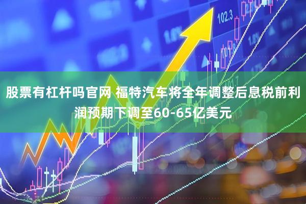 股票有杠杆吗官网 福特汽车将全年调整后息税前利润预期下调至60-65亿美元