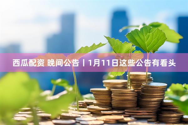 西瓜配资 晚间公告丨1月11日这些公告有看头