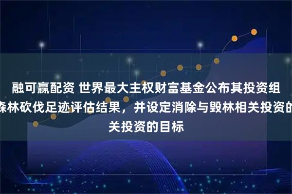 融可赢配资 世界最大主权财富基金公布其投资组合的森林砍伐足迹评估结果，并设定消除与毁林相关投资的目标