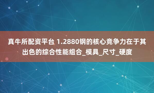 真牛所配资平台 1.2880钢的核心竞争力在于其出色的综合性能组合_模具_尺寸_硬度
